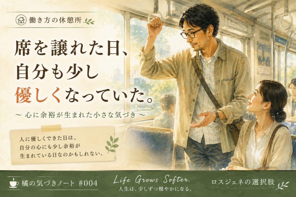 席を譲った日、心に余裕が生まれた