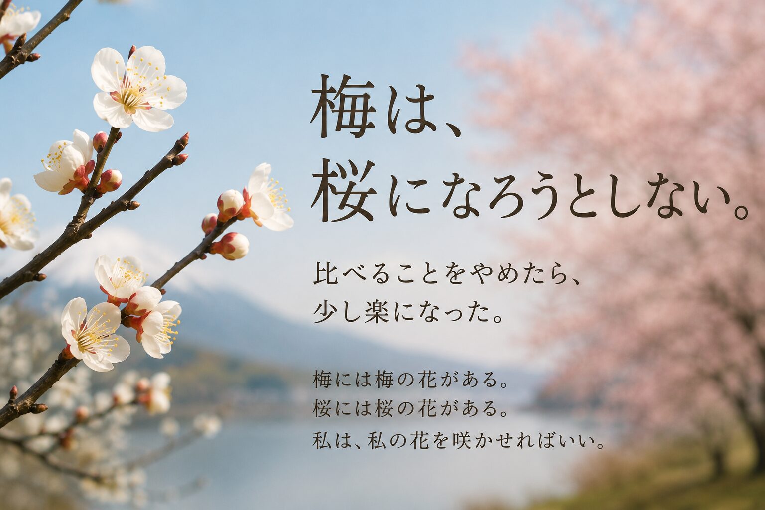 梅は桜になろうとしない