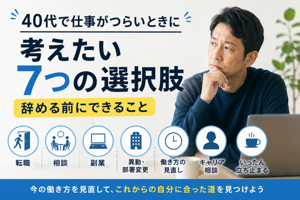 40代で仕事がつらい時に考えたい７つの選択肢