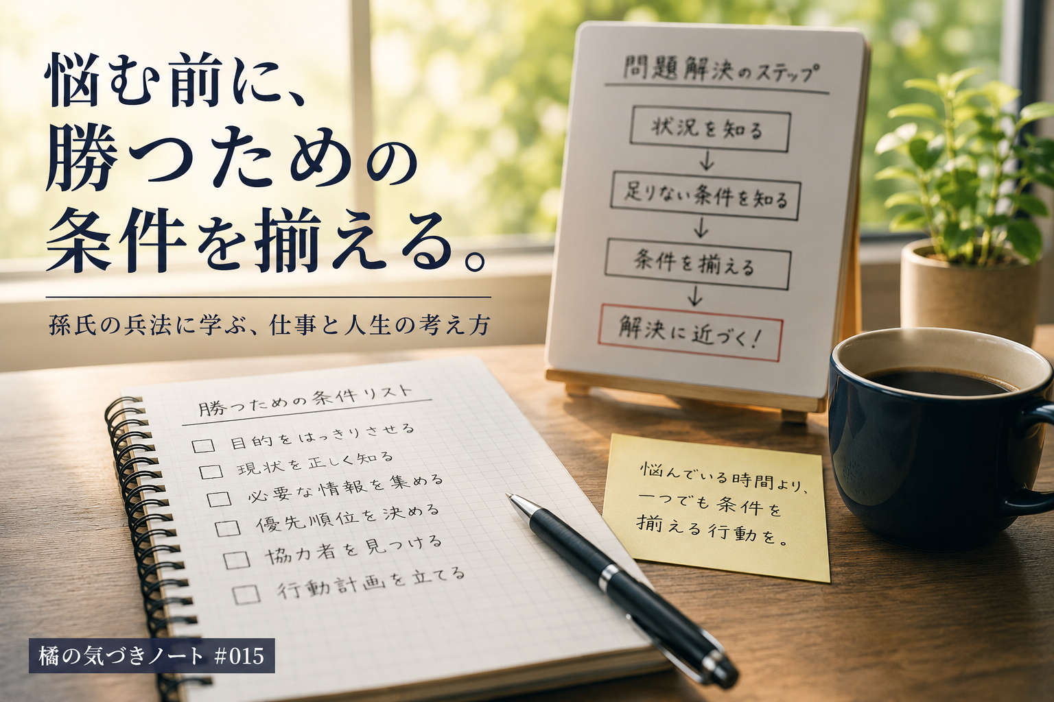 悩む前に勝つための条件を揃える